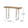 Console Table with Handcrafted Rustic Glam Top and Silver Iron Legs