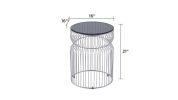 CT901 & ET901 Coffee Table Set with Nested Metal Base and Tinted Tempered Glass Tabletop
