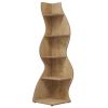 Corner Fitted Bookshelf Display Rack with Curved Wavy Design and 5 Open Shelves