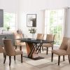 61.8" Extendable Rectangular Dining Table with 3 Piece Splicing Tabletop, Modern Geometric Design Base and 4-6 Seating Capacity
