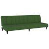 2 in 1 Function Dark Green Velvet Sofa Bed with Adjustable Backrests and Easy To Convert