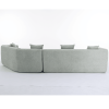 128” Modern Minimalist Style Sofa with Boucle Fabric, 4 Throw Pillows and 1 Lumbar Pillow
