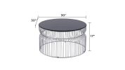 CT901 & ET901 Coffee Table Set with Nested Metal Base and Tinted Tempered Glass Tabletop
