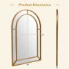 24” x 36" Arch Wall Mirror with Gold Beaded Metal Frame and High Definition