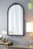 23" x 42" Hand Carved Rose Antique Mirror Frame with Black Wood Arch Design