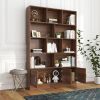 70.87" Tall Bookshelf with 10 Cubes, 3 Bottom Doors, 2 Bottom Storage Cabinets and 4-Tier Open Shelves for Storage or Display