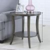 Perth Contemporary Oval Shelf End Table with Open Bottom Shelf and Espresso Finish