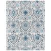 3' x 5' Coastal Blue Grey Damask Indoor Area Rug