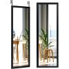 Black Full Length Over The Door or Wall Mounted Hanging Mirror