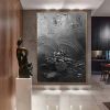 Hand Painted Black 3D Texture Acrylic Oil Painting Wall Art
