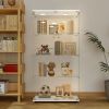 Tempered Glass Display Cabinet with LED Light, Door Lock and Remote Control