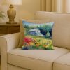 18” Massachusetts Mayflowers Throw Pillow with Watercolor Artwork and Machine Washable