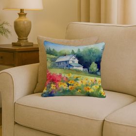 18” Massachusetts Mayflowers Throw Pillow with Watercolor Artwork and Machine Washable (default: Default)