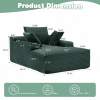 Double Chaise Lounge Chair, Sleep Sofa with 1 Back Pillow & 2 Throw Pillows, Memory Foam Filled Cushions and 4 Color Options