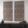 Set of 2 Madison Park Wall Decor with Botanical Flower Pattern Design and Distressed Color Pattern
