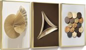 Set of 3, Oil Wall Art Paintings with Flip Top Design, Aluminum Frames and 3 Different Sizes
