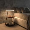 Smart Nightstand with Dimmable LED Light, Wireless Charger, 3 Tier and Open Shelves