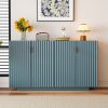 59.8” Wavy Design Sideboard with 2 Copper Handle Doors, Adjustable Height Shelves, 4 Compartments and Spacious Storage