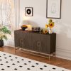 Retro Style Symmetrical Pattern Sideboard with 2 Adjustable/Removable Shelves, Metal Handles/Legs and In 3 Different Colors