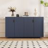 59.8” Wavy Design Sideboard with 2 Copper Handle Doors, Adjustable Height Shelves, 4 Compartments and Spacious Storage