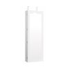 Lockable Wall Mounted Mirror Jewelry Armoire with 5 LEDs, 6 Drawers, Hang On Door Option and 3 Colors To Choose