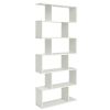 6 Tier S-Shaped Bookshelf Storage Display Bookcase Decor Z Shelf with Large Open Compartments