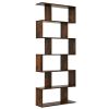 6 Tier S-Shaped Bookshelf Storage Display Bookcase Decor Z Shelf with Large Open Compartments