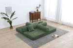 77.9” Foldable Sofa Floor Couch with Convertible Sleeper, 2 Matching Pillows in 9 Colors
