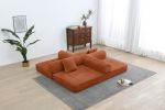 77.9” Foldable Sofa Floor Couch with Convertible Sleeper, 2 Matching Pillows in 9 Colors