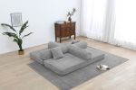77.9” Foldable Sofa Floor Couch with Convertible Sleeper, 2 Matching Pillows in 9 Colors