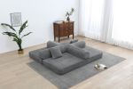 77.9” Foldable Sofa Floor Couch with Convertible Sleeper, 2 Matching Pillows in 9 Colors