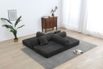 77.9” Foldable Sofa Floor Couch with Convertible Sleeper, 2 Matching Pillows in 9 Colors
