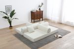 77.9” Foldable Sofa Floor Couch with Convertible Sleeper, 2 Matching Pillows in 9 Colors