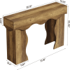 Long Console Table with Wavy Scalloped Edges and Farmhouse Foyer Design