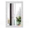 24” x 36” Rustic Wall Mirror with Beaded Solid Wood Frame