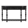 52” Contemporary Curved Half Moon Console Table with 4 Spacious Drawers, Antique Style Design. 4 Sturdy Legs and Open Bottom Shelf