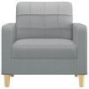 Light Gray Accent Chair, Comfortable Pillow Backrest with Padded Seat Cushion and Armrest