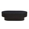 43.7” Modern Handcrafted Drum Coffee Table with Oval Shape and Pedestal Base