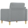 Light Gray Accent Chair, Comfortable Pillow Backrest with Padded Seat Cushion and Armrest