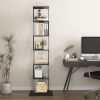 360° Rotating 5 Tier or 6 Tier Bookshelf with Anti-Toppling Base, In Black or White and Multifunctional Usage Options
