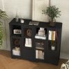 MDF Painted Cabinet with 2 Glass Doors, 1 Drawer and Open Storage Space in 4 Colors