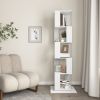 360° Rotating 5 Tier or 6 Tier Bookshelf with Anti-Toppling Base, In Black or White and Multifunctional Usage Options