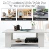41” 2-Tier Wooden Modern Coffee Table with Open Bottom Storage Shelf and 3 Different Color Options