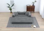 77.9” Foldable Sofa Floor Couch with Convertible Sleeper, 2 Matching Pillows in 9 Colors