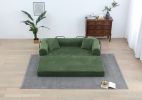 77.9” Foldable Sofa Floor Couch with Convertible Sleeper, 2 Matching Pillows in 9 Colors