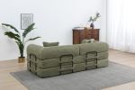 77.9” Foldable Sofa Floor Couch with Convertible Sleeper, 2 Matching Pillows in 9 Colors