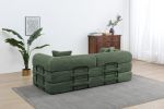 77.9” Foldable Sofa Floor Couch with Convertible Sleeper, 2 Matching Pillows in 9 Colors