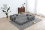 77.9” Foldable Sofa Floor Couch with Convertible Sleeper, 2 Matching Pillows in 9 Colors
