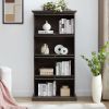 4 Tier Curio Display Cabinet with Flip-Up Tempered Glass Doors