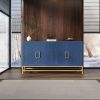 Retro Style Symmetrical Pattern Sideboard with 2 Adjustable/Removable Shelves, Metal Handles/Legs and In 3 Different Colors